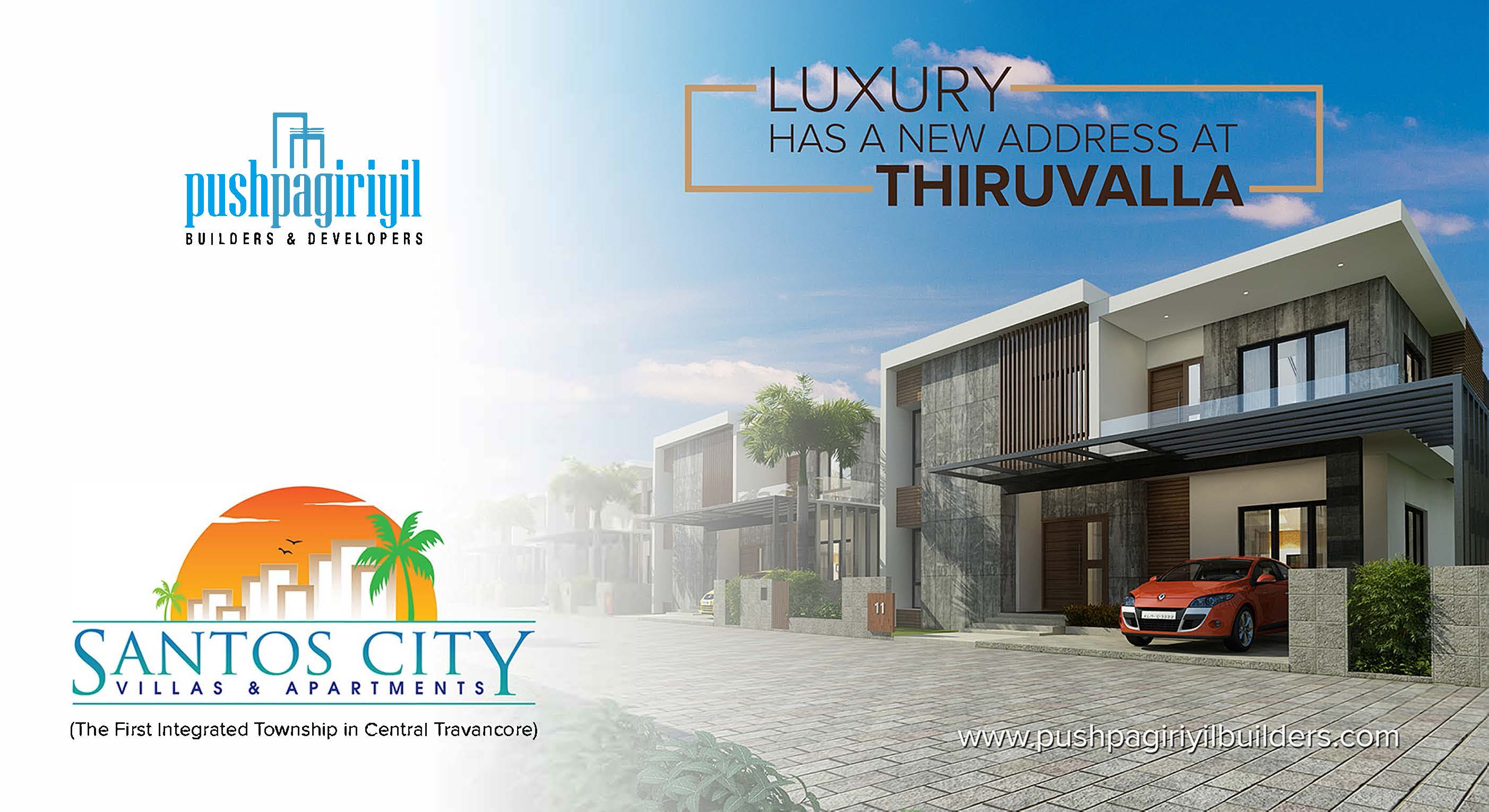 EQ8_PJ1001 SANTOS CITY Villas & Appartments in Angilithanam, Thiruvalla.(80% bank loan facility from all leading banks)